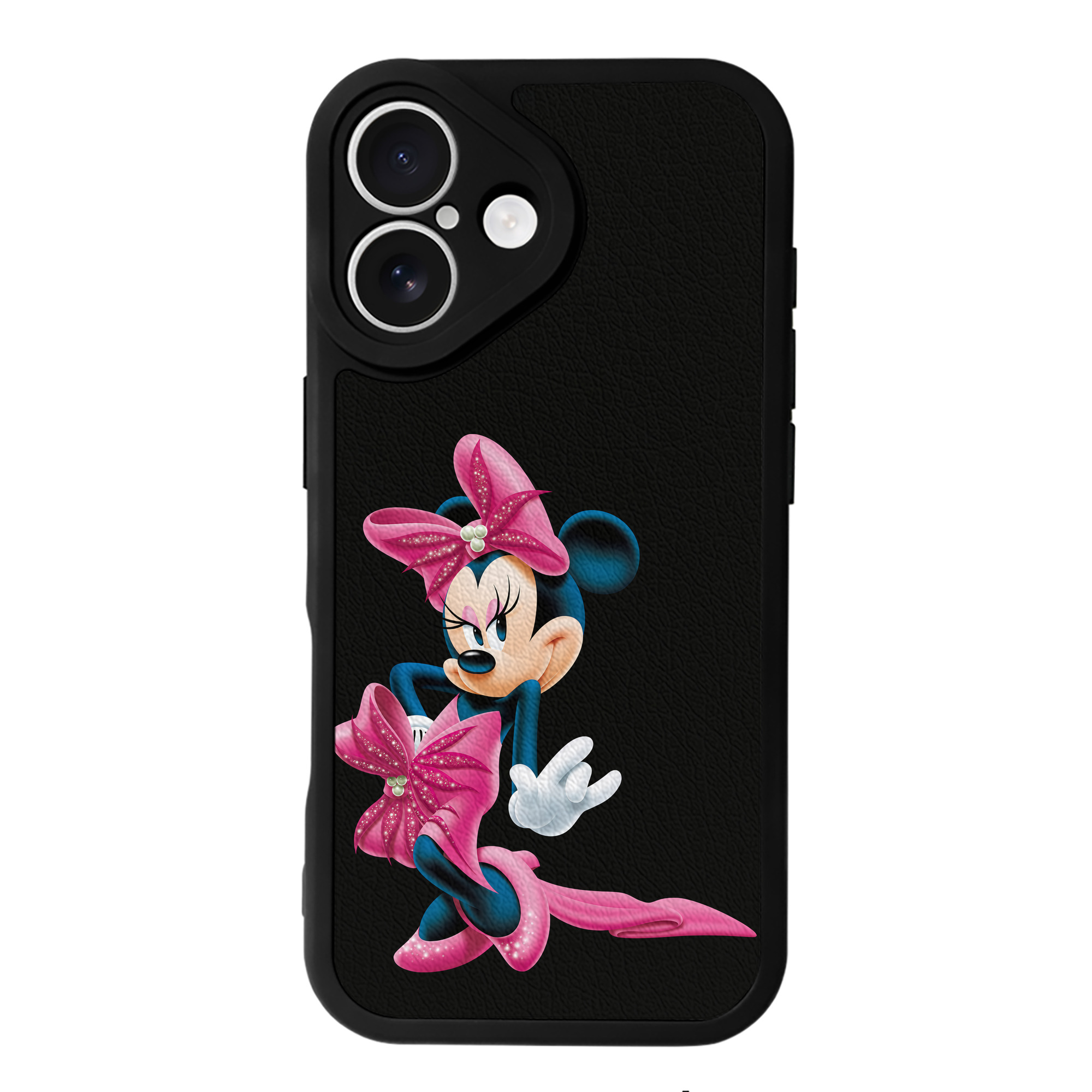 （画像用） ミッキーマウス Mickey Mouse 【iPhone 16シリーズ対応】シリコンスマホケース（レザー調） 材質：シリコン